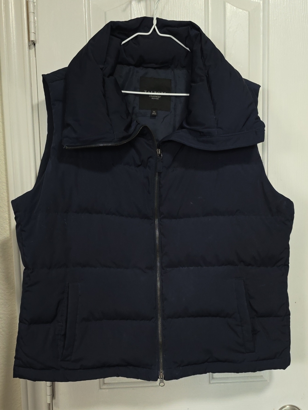 Talbots Navy Quilted Puffer Vest - Zipper Front Size XL